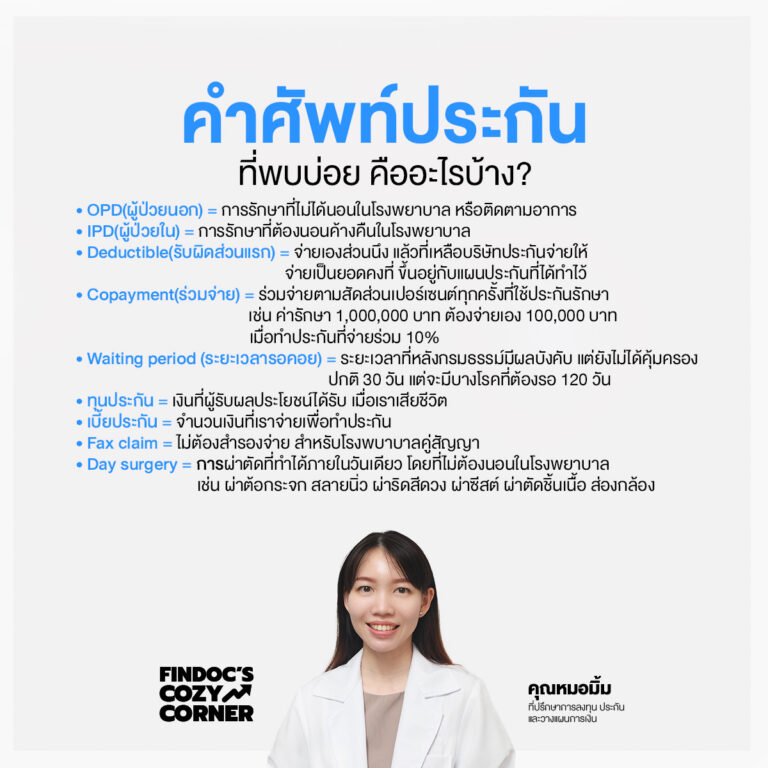 คำศัพท์ประกันที่พบบ่อยคืออะไรบ้าง?