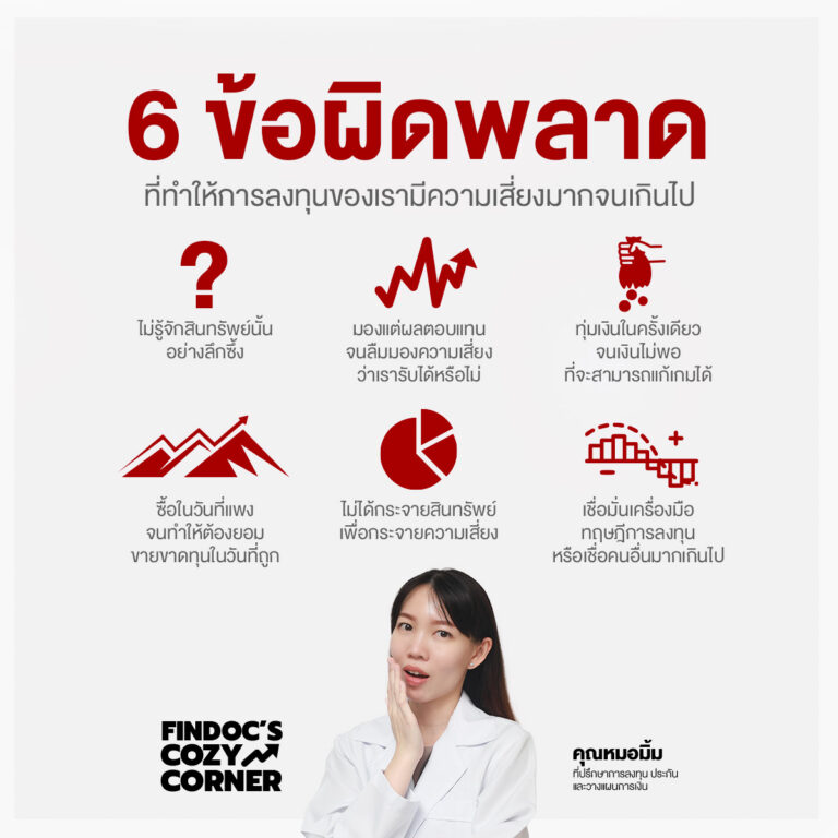 6 ข้อผิดพลาด ที่ทำให้การลงทุนของเรามีความเสี่ยงมากจนเกินไป